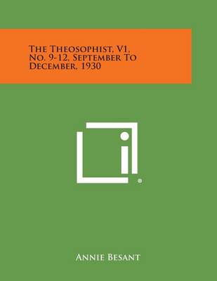 Book cover for The Theosophist, V1, No. 9-12, September to December, 1930