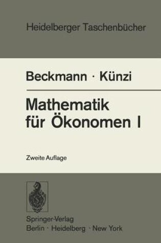 Cover of Mathematik fur Okonomen I