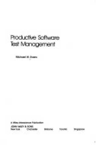 Cover of Productive Software Test Management