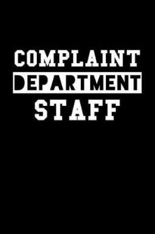 Cover of Complaint Department Staff