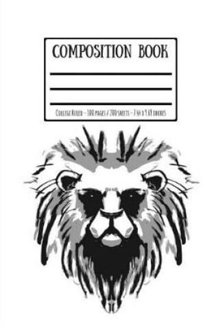 Cover of Grayscale Big Cat Lion Composition Book