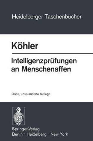 Cover of Intelligenzprüfungen an Menschenaffen