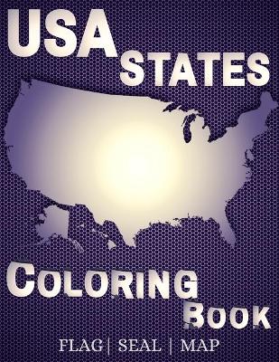 Cover of USA STATES Coloring book FLAG SEAL MAP