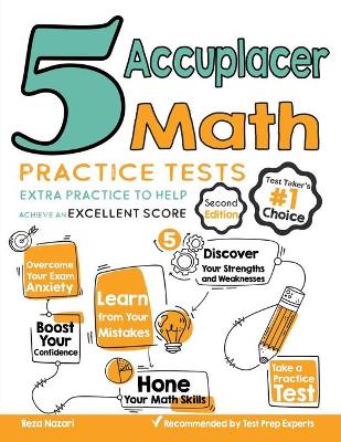 Book cover for 5 Accuplacer Math Practice Tests