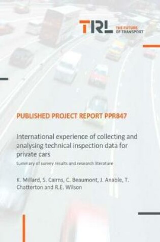 Cover of International experience of collecting and analysing technical inspection data for private cars