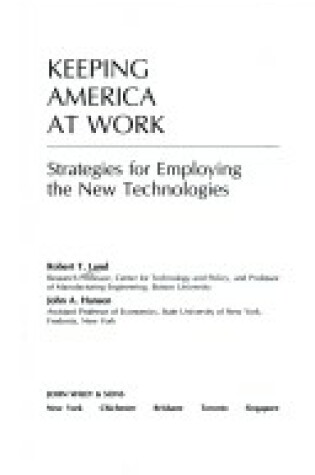 Cover of Keeping America at Work