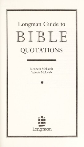 Book cover for Longman Guide to Bible Quotations