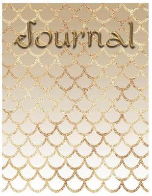 Cover of Gold Mermaid Scales Oversized 8.5x11," 150 Page Lined Blank Journal Notebook
