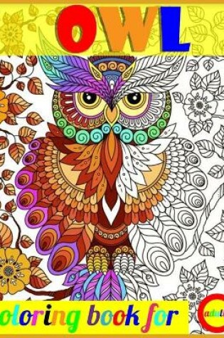 Cover of owl coloring book for adults