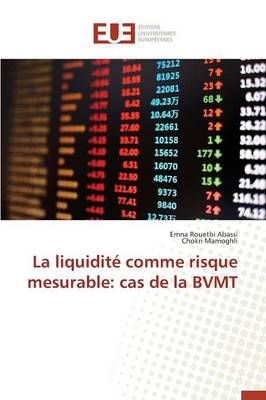 Book cover for La Liquidite Comme Risque Mesurable