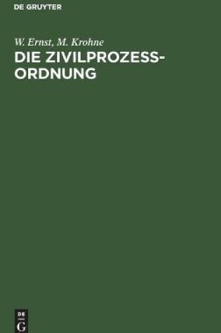 Cover of Die Zivilproze�ordnung