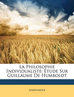 Book cover for La Philosophie Individualiste
