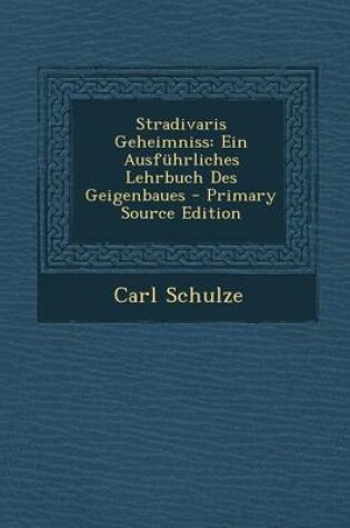 Cover of Stradivaris Geheimniss
