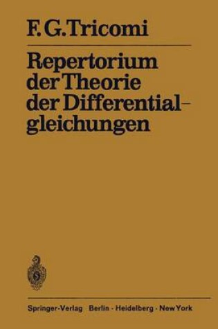 Cover of Repertorium der Theorie der Differentialgleichungen