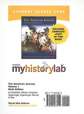 Book cover for MyLab History with Pearson eText -- Standalone Access Card -- for The American Journey Volume 1