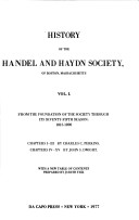 Book cover for History of the Handel and Haydn Society