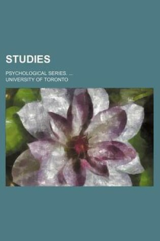 Cover of Studies; Psychological Series.