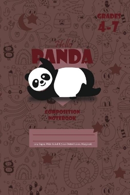 Book cover for Hello Panda Primary Composition 4-7 Notebook, 102 Sheets, 6 x 9 Inch Coffee Cover