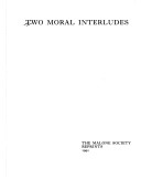 Cover of Two Moral Interludes