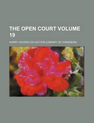 Book cover for The Open Court Volume 19