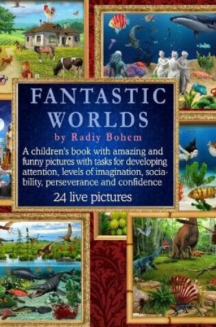 Cover of Fantasy worlds. Funny pictures with tasks for development.