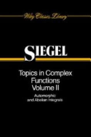 Cover of Topics in Complex Function Theory