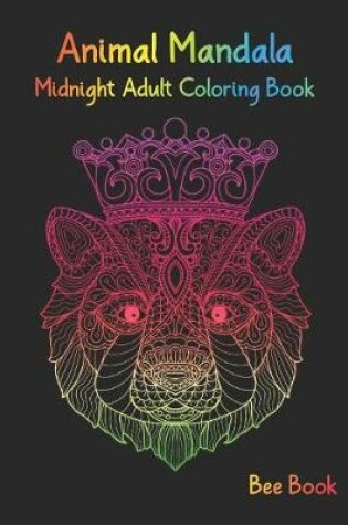 Cover of Animal Mandala Midnight Adult Coloring book