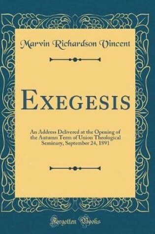 Cover of Exegesis