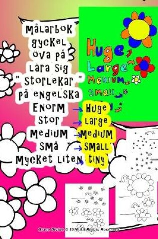 Cover of målarbok gyckel öva på lära sig " storlekar " på engelska Enorm stor medium små mycket liten