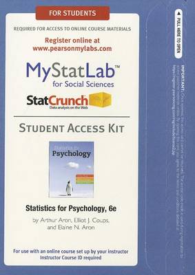 Book cover for NEW MyLab Statistics  with Pearson eText -- Standalone Access Card -- for Statistics for Psychology