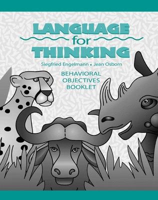 Book cover for Language for Thinking Grades 1-3, Behavioral Objectives Book