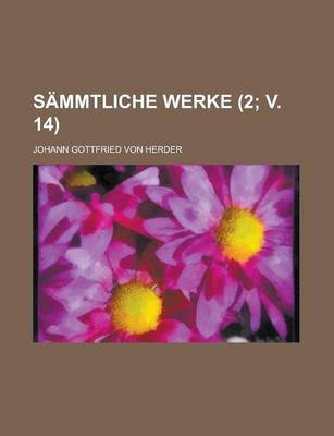 Book cover for Sammtliche Werke (2; V. 14)