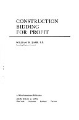 Cover of Construction Bidding for Profit