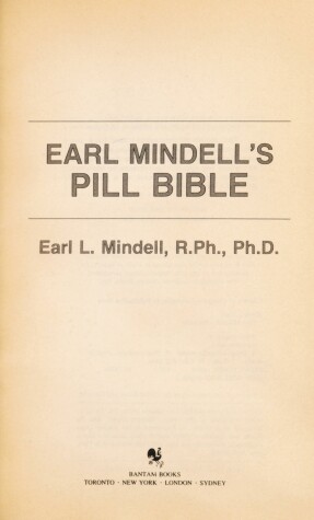 Book cover for Earl Mindell's Pill Bible