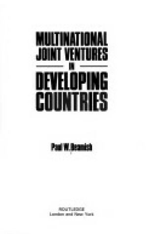 Cover of Multinational Joint Ventures in Developing Countries