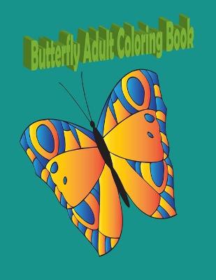 Book cover for butterfly adult coloring book