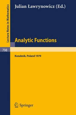 Cover of Analytic Functions, Kozubnik 1979