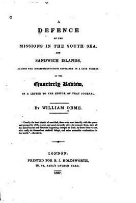 Book cover for A Defense of the Missions in the South Sea and Sandwich Islands