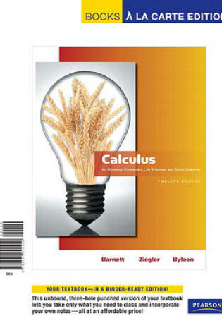 Cover of Calculus for Business, Economics, Life Sciences and Social Sciences, Books a la Carte Edition