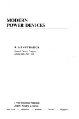 Cover of Modern Power Devices