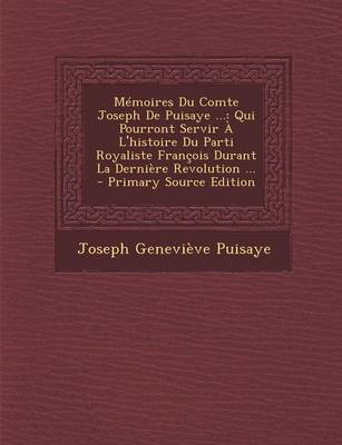 Book cover for Memoires Du Comte Joseph de Puisaye ...