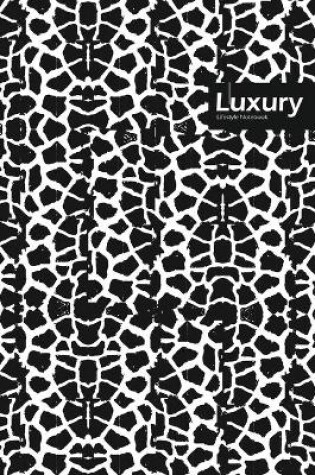 Cover of Luxury Lifestyle, Animal Print, Write-in Notebook, Dotted Lines, Wide Ruled, Medium Size 6 x 9 Inch, 288 Pages (Black)