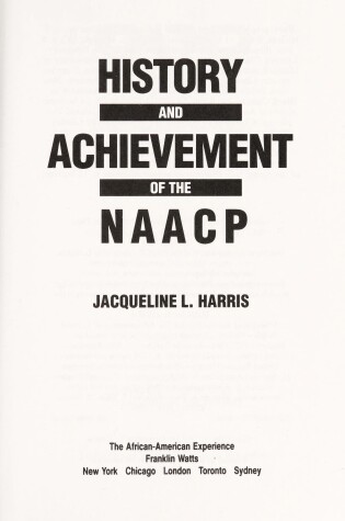 Cover of History and Achievement of the NAACP