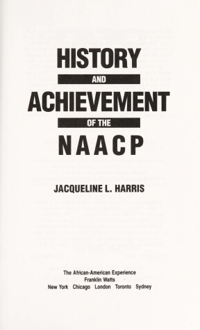 Cover of History and Achievement of the NAACP