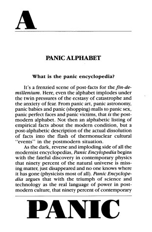 Book cover for Panic Encyclopedia