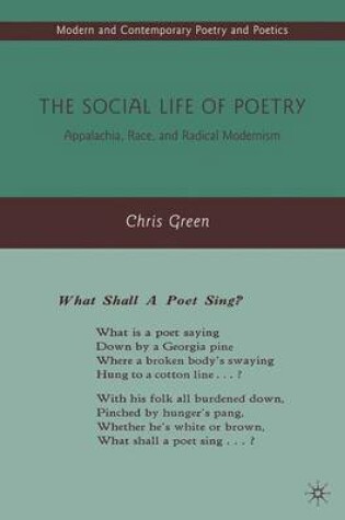 Cover of The Social Life of Poetry