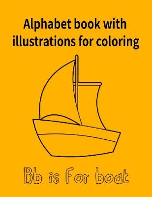 Book cover for Alphabet book with illustrations for coloring