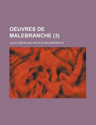 Book cover for Oeuvres de Malebranche (3)