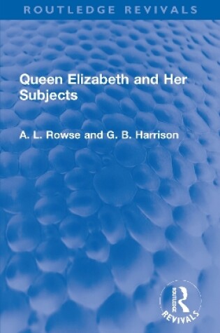 Cover of Queen Elizabeth and Her Subjects