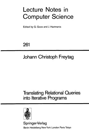 Cover of Translating Relational Queries Into Iterative Programs